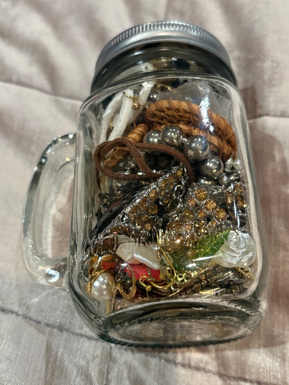Mason Jar of Mixed Jewelry Mystery Jar